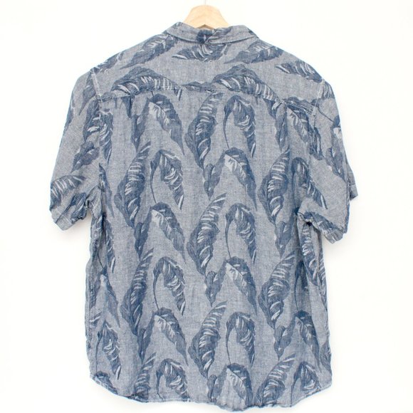 Tommy Bahama Men's Linen Floral Button Up Shirt Navy Blue XLTG - Picture 2 of 8